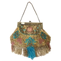 NICE OLD ANTIQUE BEADED PURSE IN GOOD SHAPE