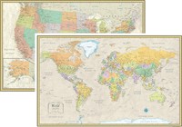 RMC 32x50 USA & World Wall Map Set (Classic)