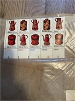 Folk Art Stamps USA approximately 10 stamps