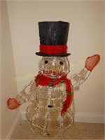 Partially lighted outdoor snowman, 4'