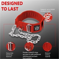 2 in 1 Weight Lifting & Dip Belt  S-Red