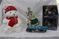 Cookie Cjar, Avon Christmas Decoration, Train, 2