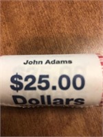 Roll of John Adams dollar coins