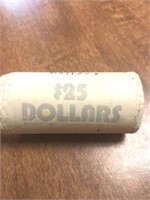Roll of Susan B, Anthony silver dollars