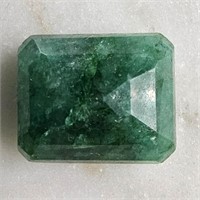 CERT 11.05 Ct Faceted African Emerald, Rectangular