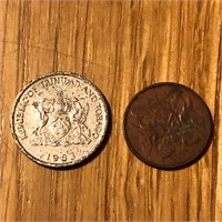 (2) Mixed Trinidad & Tobago Coins