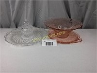 GLASS PLATERS, PUNCH BOWL