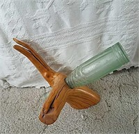 Bristle Cone Pine Wood Bottle Holder with Blown