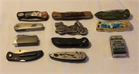 10 Unmatched Souvenir Pocket Knives and 1 Jukebox