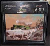 Sealed F.X. Schmid 500 Piece Steam Train Puzzle