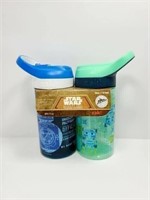 2 Star Wars 16oz Bottles Leak Proof Bottle Flip Up