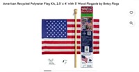 2.5' x 4' with 5' Wood Flagpole by Betsy Flags