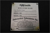 A O Smith fuel/gas pump metal identification tag