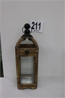 Wood, Metal & Glass Lantern (Approx. 20" Tall)