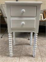WOODEN NIGHT STAND WHITE WITH TWO DRAWERS