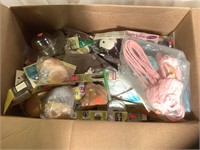 Box of various craft supplies