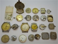 23 pcs. Antique Watch Movements, Parts