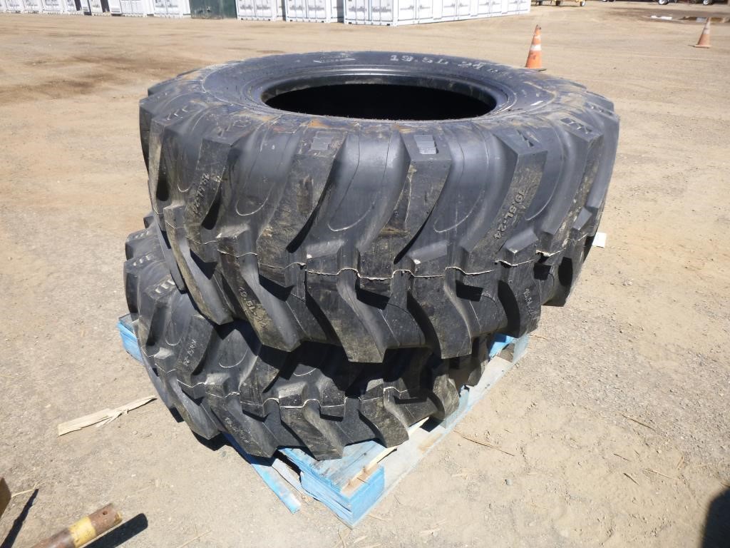 Unused 19.5L-24 Backhoe Tires (QTY 2)