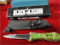 Black Legion Green Dagger w/ Sheath in box