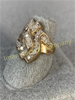 14kt Gold Diamond Ring sz 9