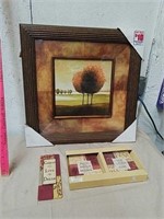 Framed tree artwork 19.5 at 19.5 with 2