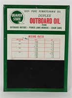 QUAKER STATE OUTBOARD OIL TIN CHALKBOARD SIGN