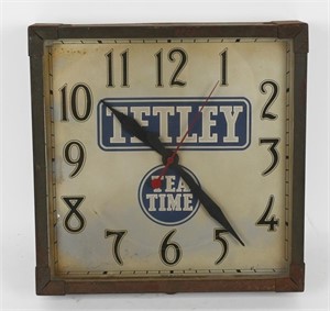 TETLEY TEA  ADVERTISING CLOCK