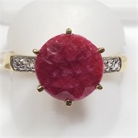 $300 S/Sil Ruby Cubic Zirconia Ring