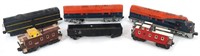 REPAINTED LIONEL O GAUGE MODEL TRAIN CARS & LOCOMO