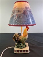 Painted Resin Rooster Table Lamp