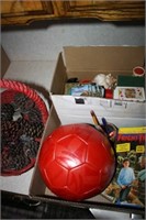 Playing Cards; Soccer Ball; Pine Cones in basket
