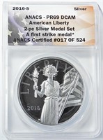 2016-S AMERICAN LIBERTY ANACS PR-69 DCAM