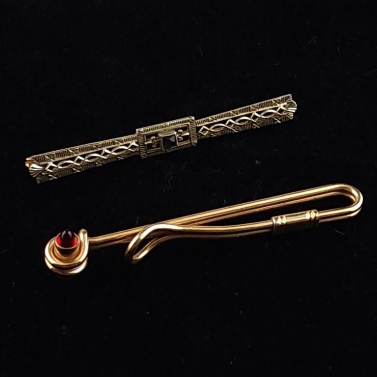 Tie Clips 2 Costume 1 Swank 10K Gold Filled