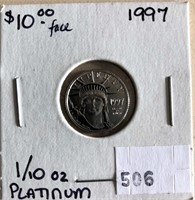 1/10 Ounce .999 U.S. Platinum Liberty