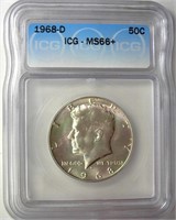 1968-D Kennedy ICG MS66+ LISTS $150