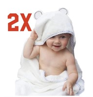 2X BABY / TODDLER TOWELS / ORGANIC BAMBOO HOODED