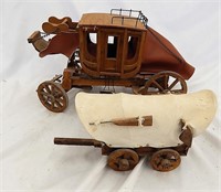 Handmade Western Stagecoach & Covered Wagon