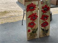 Two floral wall hangings 12” x 36” long