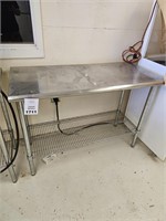 Stainless Steel Table with adjustable wire shelf