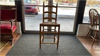 WOVEN SEAT TALL BAR STOOL WITH 3 SPLAT BACK