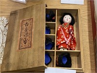 VINTAGE 4 1/2" GEISHA GIRL DOLL W/ WIGS