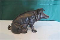 Antique Cast Iron Pig Bank 9" Long