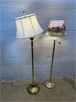 (2) Brass Floor Lamps