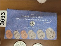 1991 UNCIRCULATED MINT PROOF SET