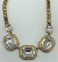 Glamorous Large Clear Rhinestone 12” Necklace