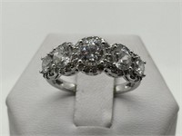 Sterling Silver Fancy CZ Sparkly Ring