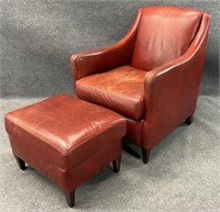 Bradington Young Leather Chair & Ottoman
