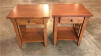 Pair Oak Side Tables, 22” Tall x20” Wide
With