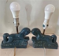 Vintage horse lamps  12”