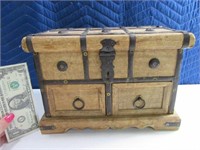 Wooden Treasure 12" Chest Trinket Box